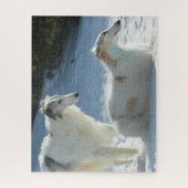 Borzoi - Russian Wolfhound dogs in the Snow Legpuzzel (Verticaal)