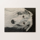 Borzoi Russian Wolfhound Portrait Dog Art Puzzle Legpuzzel (Horizontaal)