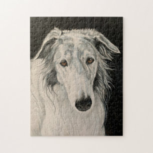 Borzoi Russian Wolfhound Portrait Dog Art Puzzle Legpuzzel