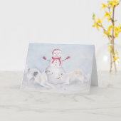 Borzoi Russisch Wolfhound Dog Art Wenskaart Kaart (Gele Bloem)