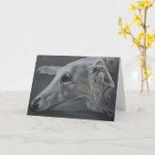 Borzoi Russisch Wolfhound Dog Art Wenskaart Kaart (Gele Bloem)