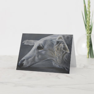 Borzoi Russisch Wolfhound Dog Art Wenskaart Kaart