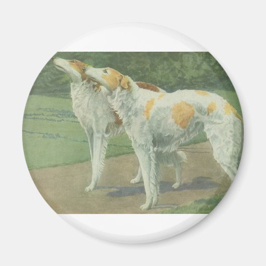 Borzoi (Russische wolfshond) Magneet (Voorkant)