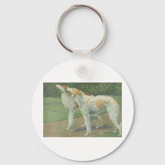 Borzoi (Russische wolfshond) Sleutelhanger (Voorkant)