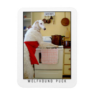 Borzoi Russische Wolfshond "Wolfshond Puck" Hond Magneet