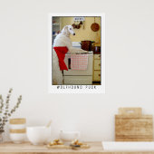 Borzoi Russische Wolfshond "Wolfshond Puck" Hond Poster (Keuken)