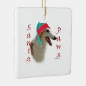 Borzoi Santa Paws Keramisch Ornament (Rechts)