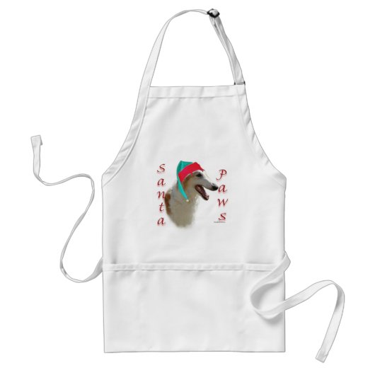 Borzoi Santa Paws Standaard Schort (Voorkant)