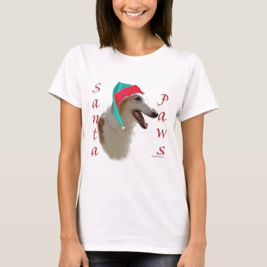 Borzoi Santa Paws T-shirt (Voorkant)