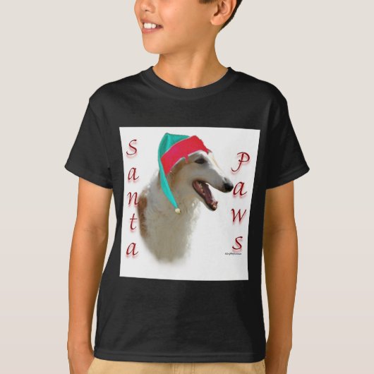 Borzoi Santa Paws T-shirt (Voorkant)