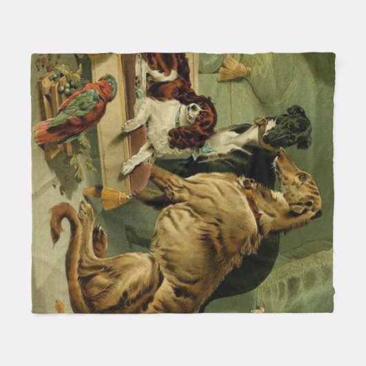  borzoi-schilderingsschroef fleece deken (Voorkant (Horizontaal))