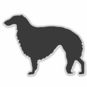 Borzoi silhouet op maat gesneden vinyl Sticker (Voorkant)