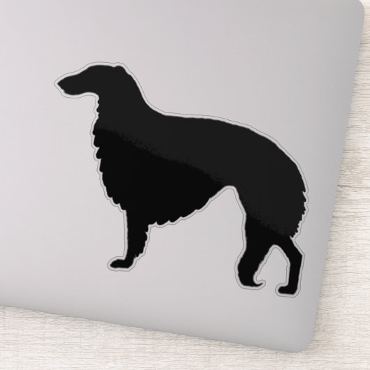 Borzoi silhouet op maat gesneden vinyl Sticker (Detail)