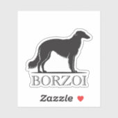 Borzoi Silhouet Sticker (Vel)