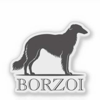 Borzoi Silhouet Sticker