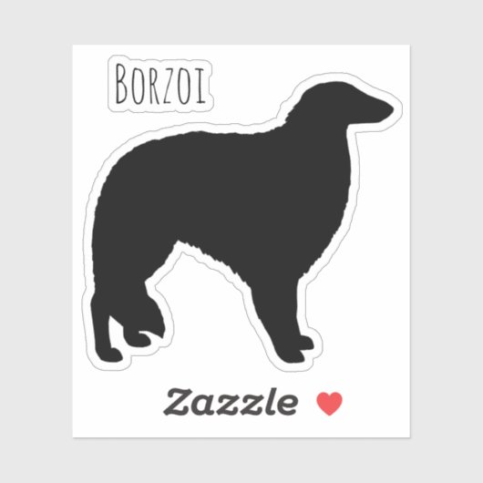 Borzoi Silhouette Cool Hondenras Vinyl Sticker (Vel)