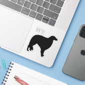 Borzoi Silhouette Cool Hondenras Vinyl Sticker (Laptop met iPhone)