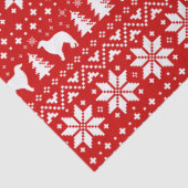 Borzoi Silhouetten Kerstpatroon Rood Tissuepapier (Detail)