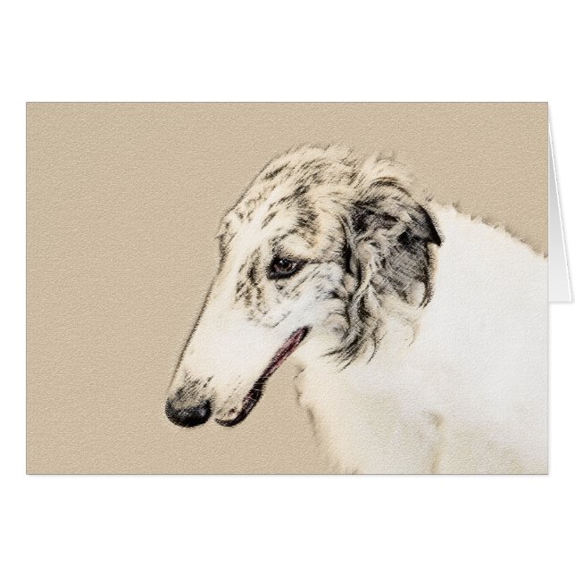 Borzoi (Silver Brindle) Schilderende oorspronkelij (Voorkant Horizontaal)