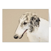 Borzoi (Silver Brindle) Schilderende oorspronkelij (Voorkant Horizontaal)