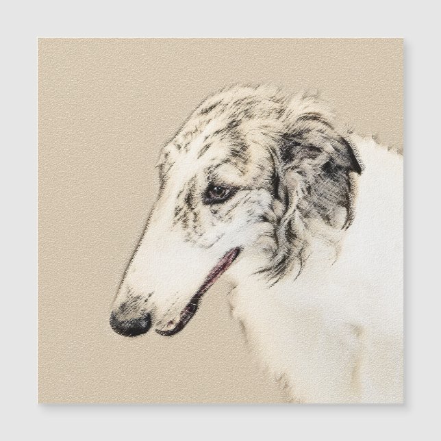Borzoi (Silver Brindle) Schilderende oorspronkelij (Voorkant)