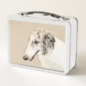 Borzoi (Silver Brindle) Schilderende oorspronkelij (Achterkant)