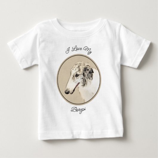 Borzoi (Silver Brindle) Schilderende oorspronkelij (Voorkant)