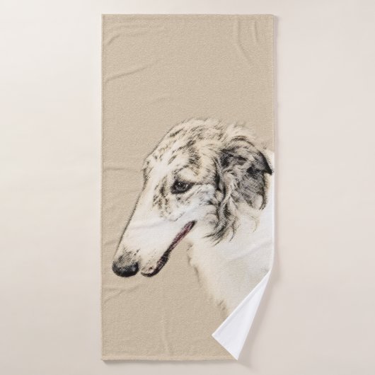 Borzoi (Silver Brindle) Schilderende oorspronkelij Bad Handdoek (Badhanddoek)
