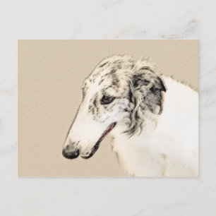 Borzoi (Silver Brindle) Schilderende oorspronkelij Briefkaart
