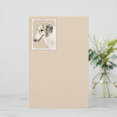 Borzoi (Silver Brindle) Schilderende oorspronkelij Briefpapier (Staand voorkant)