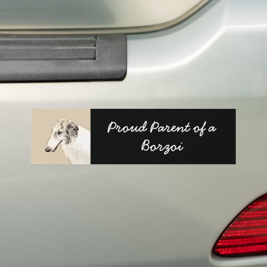 Borzoi (Silver Brindle) Schilderende oorspronkelij Bumpersticker (Op auto)