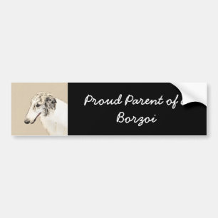 Borzoi (Silver Brindle) Schilderende oorspronkelij Bumpersticker