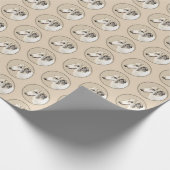 Borzoi (Silver Brindle) Schilderende oorspronkelij Cadeaupapier (Hoek)