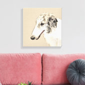 Borzoi (Silver Brindle) Schilderende oorspronkelij Canvas Afdruk (Insitu (Woonkamer))