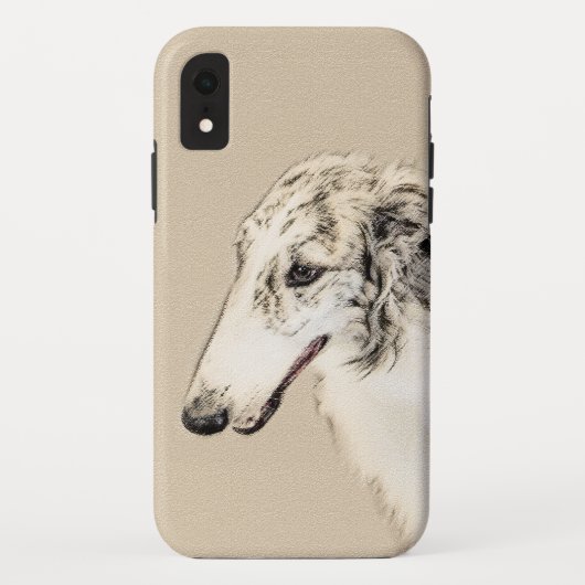 Borzoi (Silver Brindle) Schilderende oorspronkelij Case-Mate iPhone Case (Achterkant)