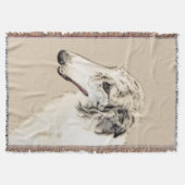 Borzoi (Silver Brindle) Schilderende oorspronkelij Deken (Voorkant)