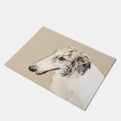 Borzoi (Silver Brindle) Schilderende oorspronkelij Deurmat (Schuin)