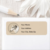 Borzoi (Silver Brindle) Schilderende oorspronkelij Etiket (Insitu)