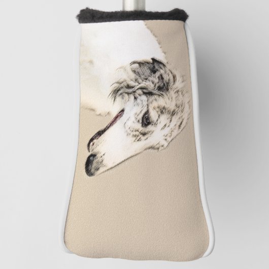 Borzoi (Silver Brindle) Schilderende oorspronkelij Golfheadcover (Draai 90)