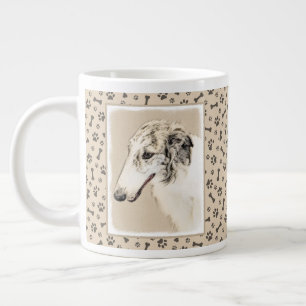 Borzoi (Silver Brindle) Schilderende oorspronkelij Grote Koffiekop
