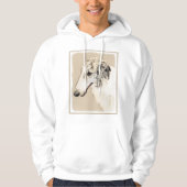 Borzoi (Silver Brindle) Schilderende oorspronkelij Hoodie (Voorkant)