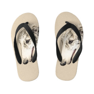 Borzoi (Silver Brindle) Schilderende oorspronkelij Kinder Teenslippers