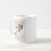 Borzoi (Silver Brindle) Schilderende oorspronkelij Koffiemok (Voorkant links)