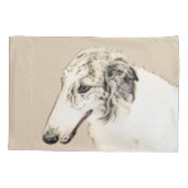 Borzoi (Silver Brindle) Schilderende oorspronkelij Kussensloop (Achterkant)