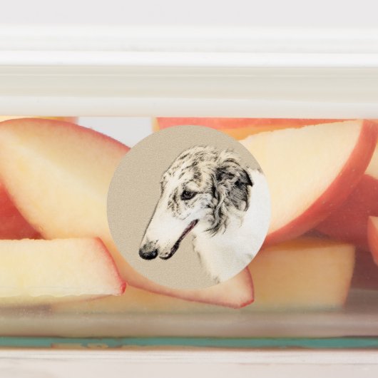 Borzoi (Silver Brindle) Schilderende oorspronkelij Labels (Aangebracht)