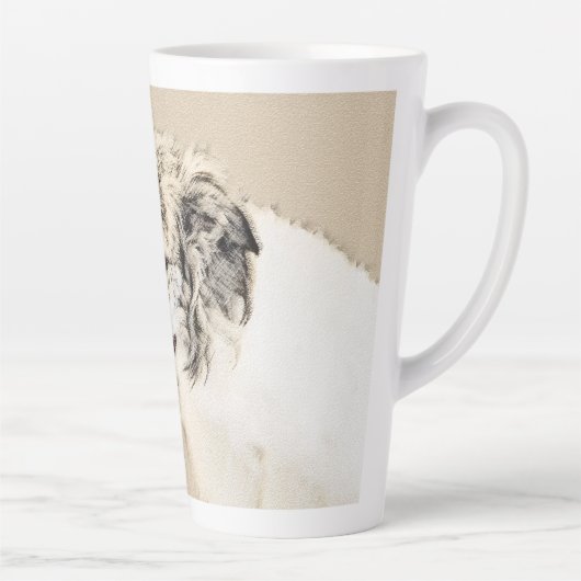 Borzoi (Silver Brindle) Schilderende oorspronkelij Latte Mok (Rechts)