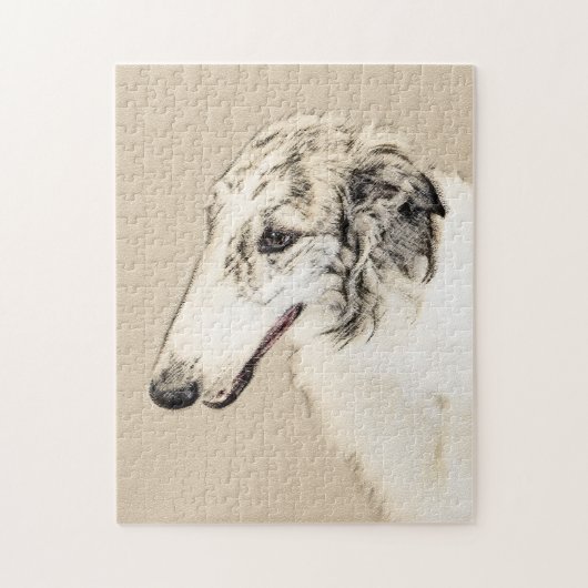 Borzoi (Silver Brindle) Schilderende oorspronkelij Legpuzzel (Verticaal)