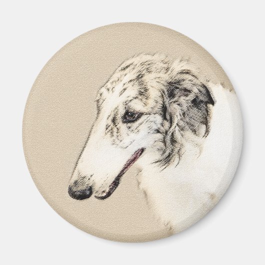 Borzoi (Silver Brindle) Schilderende oorspronkelij Magneet (Voorkant)