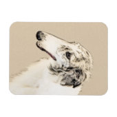 Borzoi (Silver Brindle) Schilderende oorspronkelij Magneet (Horizontaal)