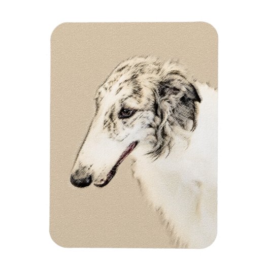 Borzoi (Silver Brindle) Schilderende oorspronkelij Magneet (Verticaal)